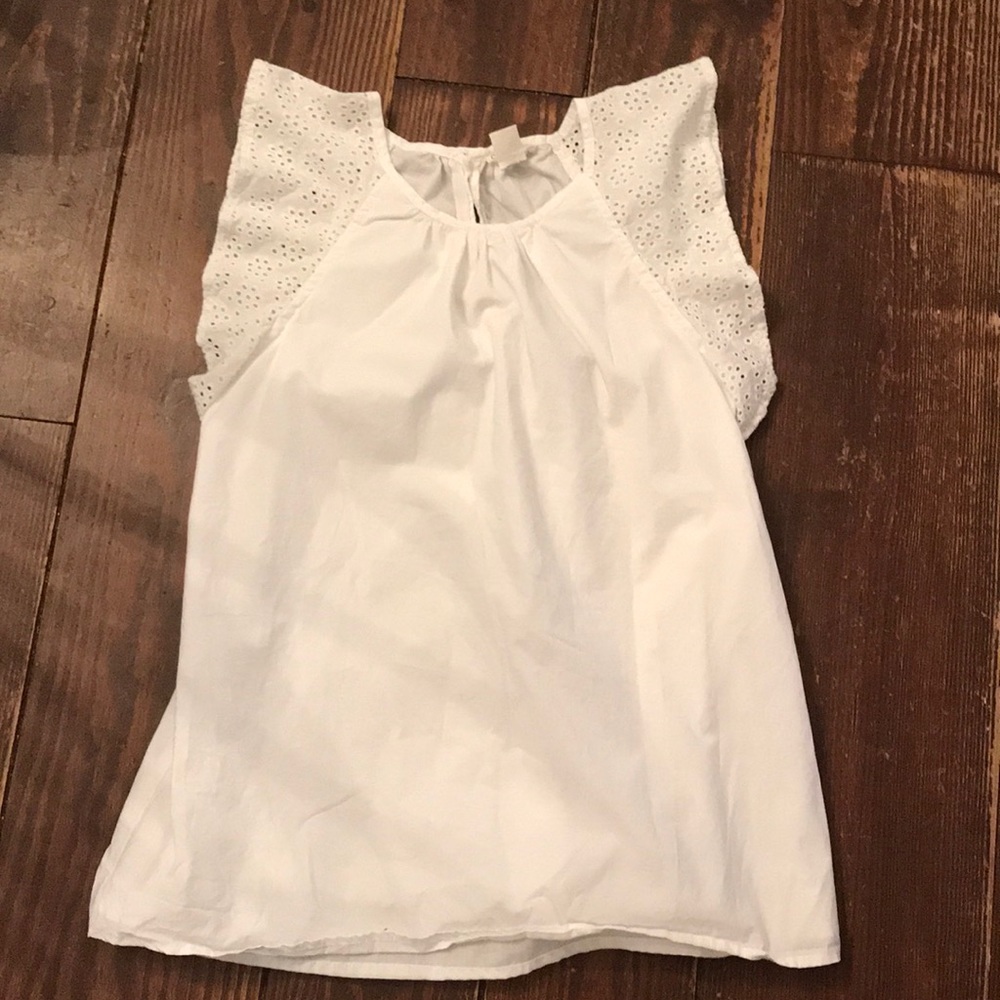Crewcuts girls eyelet flutter sleeve blouse 14